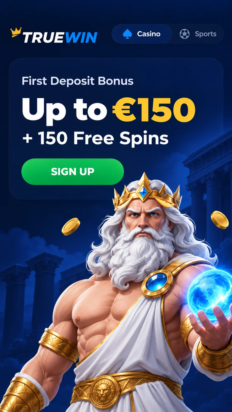 Truewin Casino affiliate landing preview